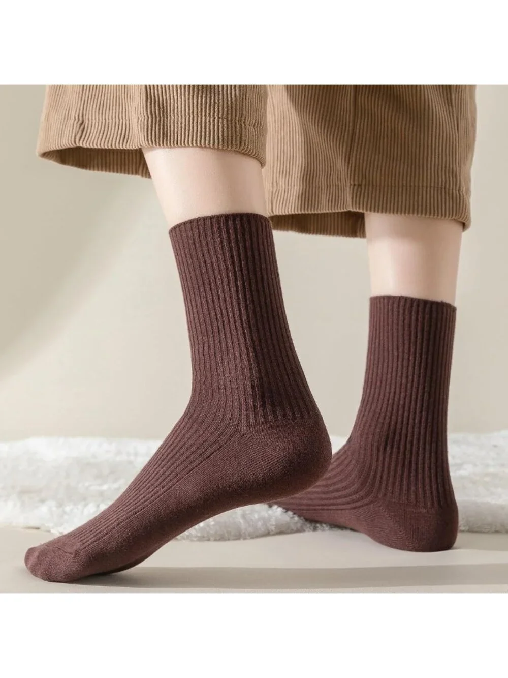 6 Pack Women's Crew Socks - Soft Cotton, Cute Casual & Athletic Style, Aesthetic